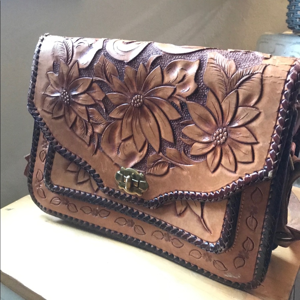 VTG tooled leather purse